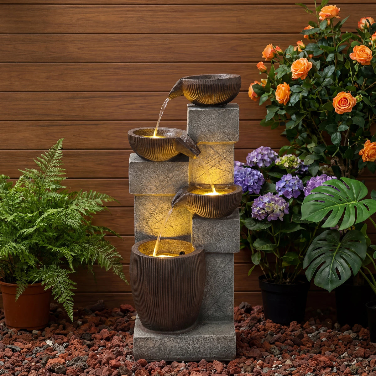 4-Tier Cascading Water Fountain
