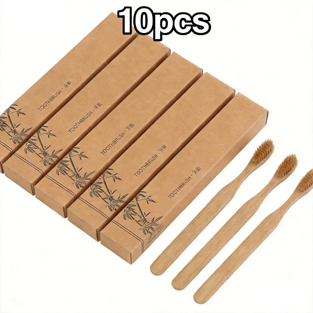 30pcs Bamboo Disposable Toothbrushes