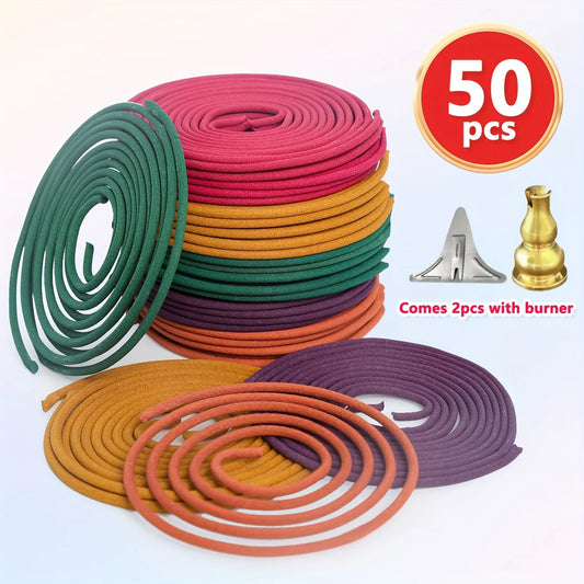 Mixed Spiral Incense Sticks 50pcs