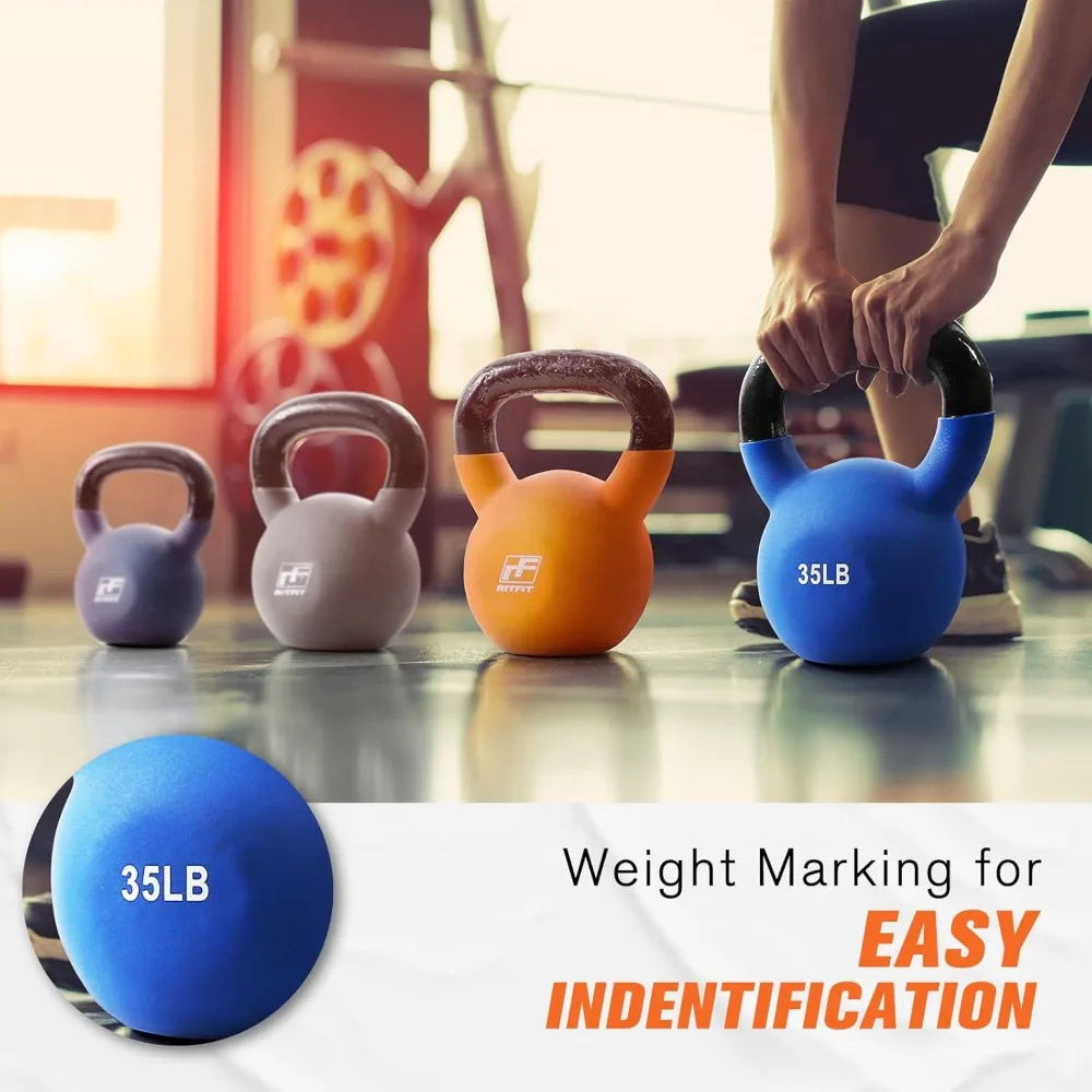 RitFit Neoprene Coated Solid Cast Iron Kettlebell