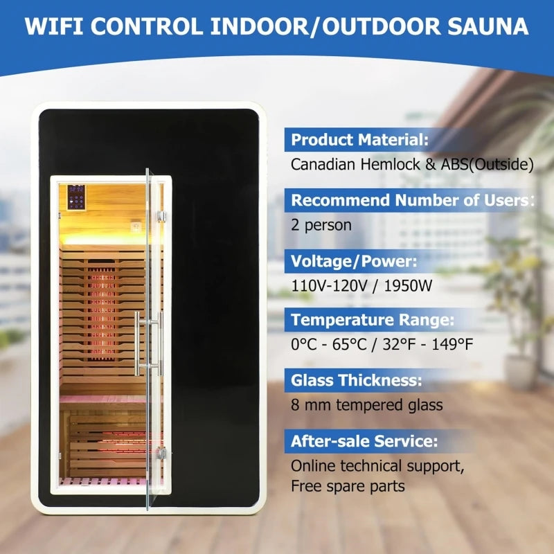 Full Spectrum Infrared Sauna for 2 Person