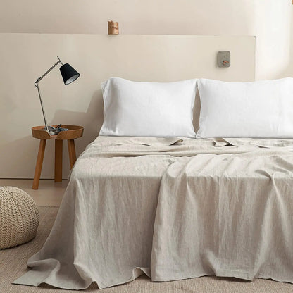Simple&Opulence 1pc 100% Linen  Flat Sheet
