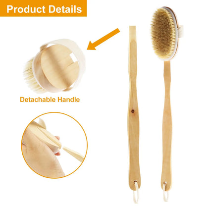 Wooden Detachable Body Shower Brush,15-Inch