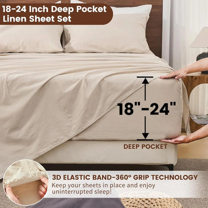 100% French Linen Sheets Queen