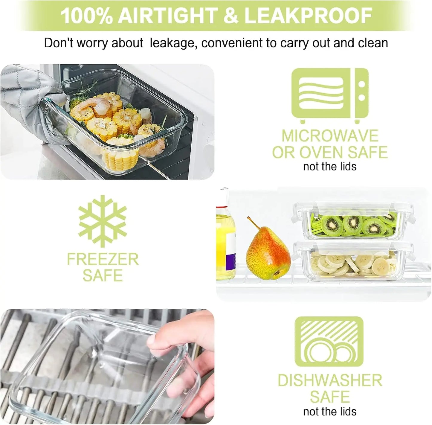 10-Pc Glass Food Storage Containers