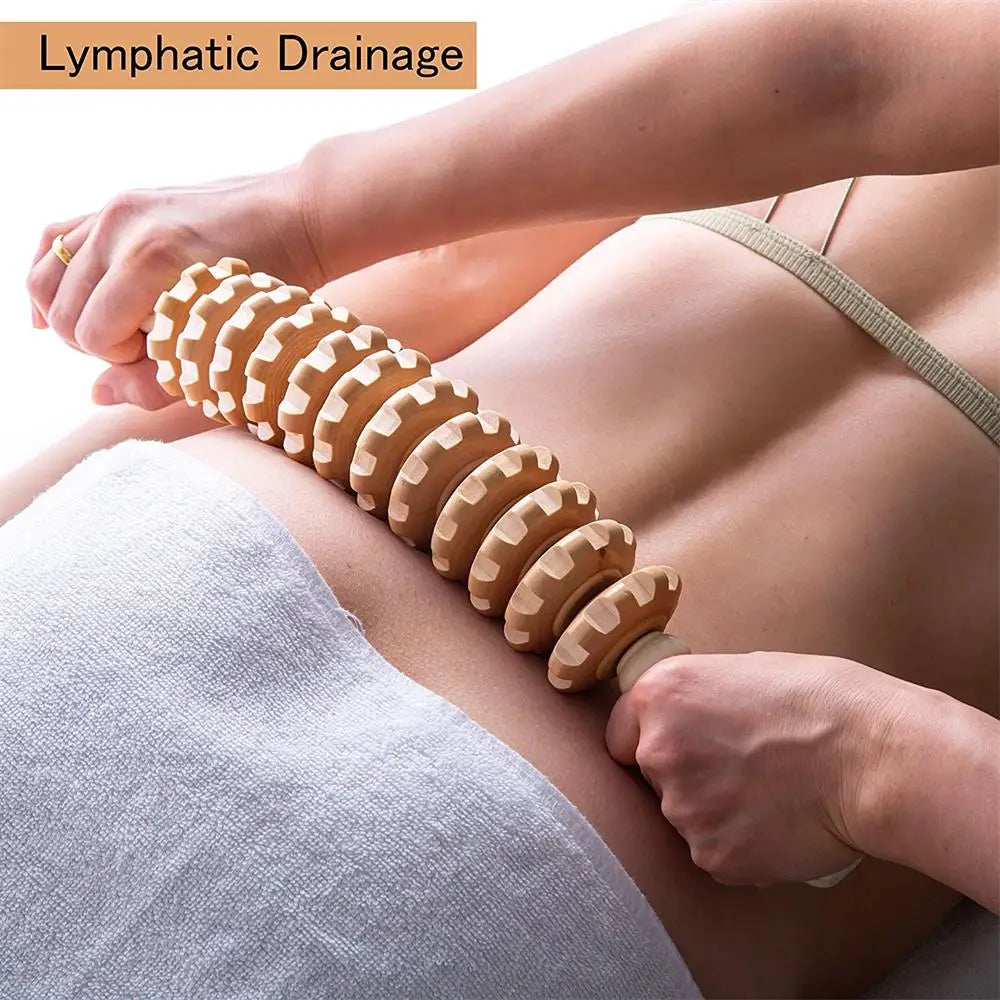 Curved Wood Massage Roller Stick