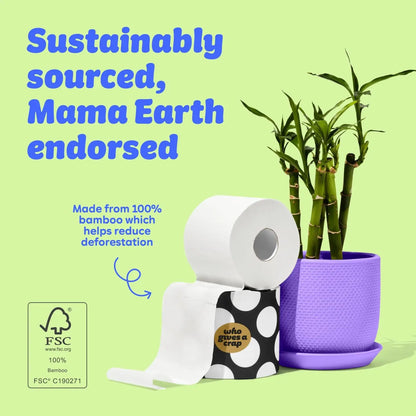Eco-Friendly Bamboo Toilet Paper, 16 Rolls