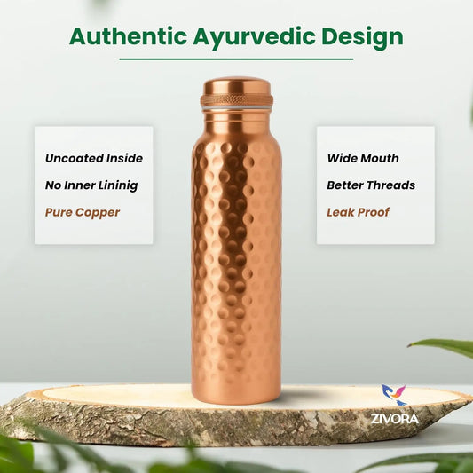 100% Pure Copper Water Bottle 34oz
