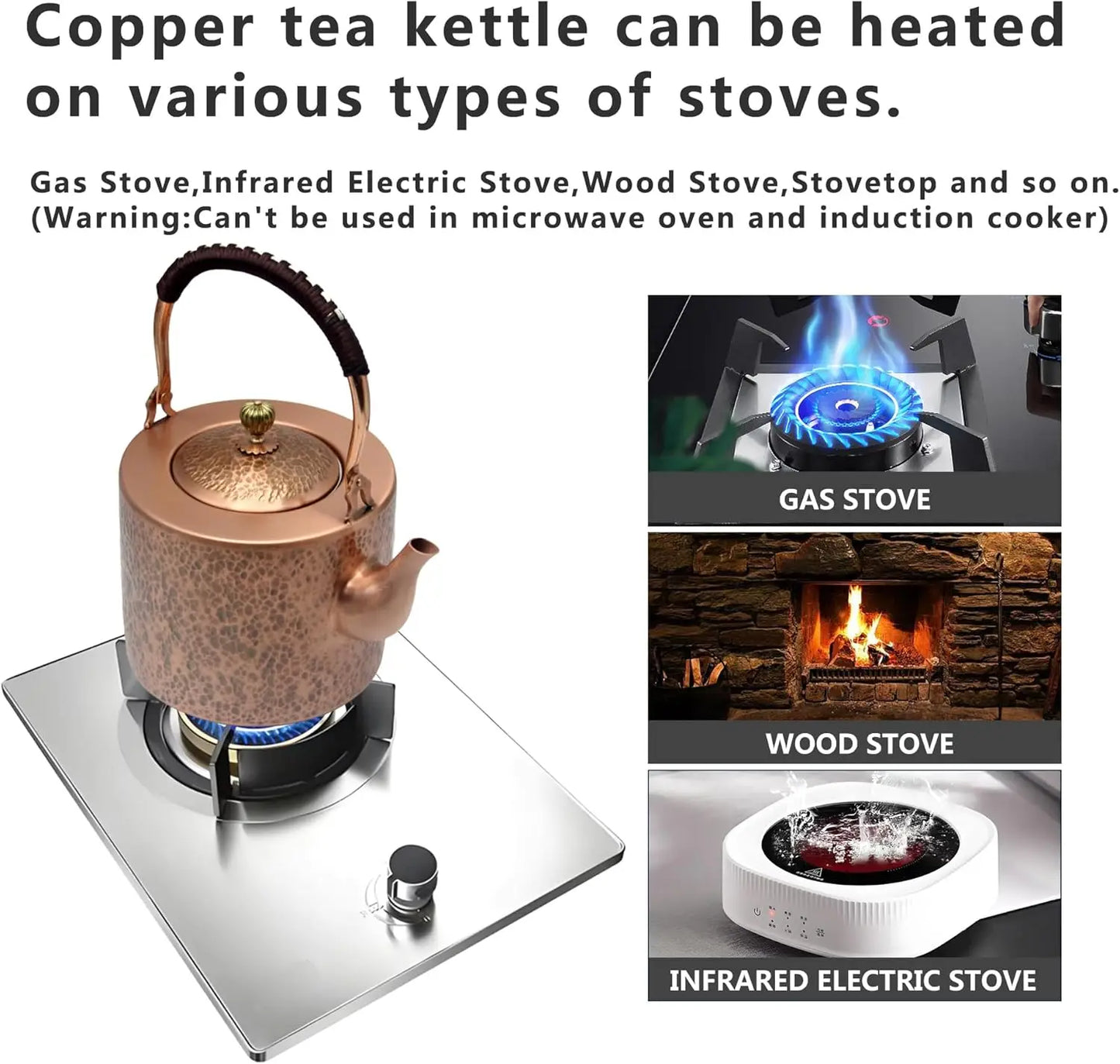 67.6oz Copper Teapot, Tea Kettle