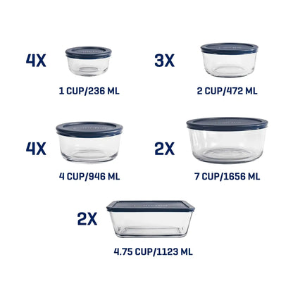 Glass food storage containers 30 pieces