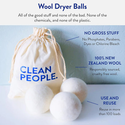 100% New Zealand Wool Dryer Balls, 6-Pack