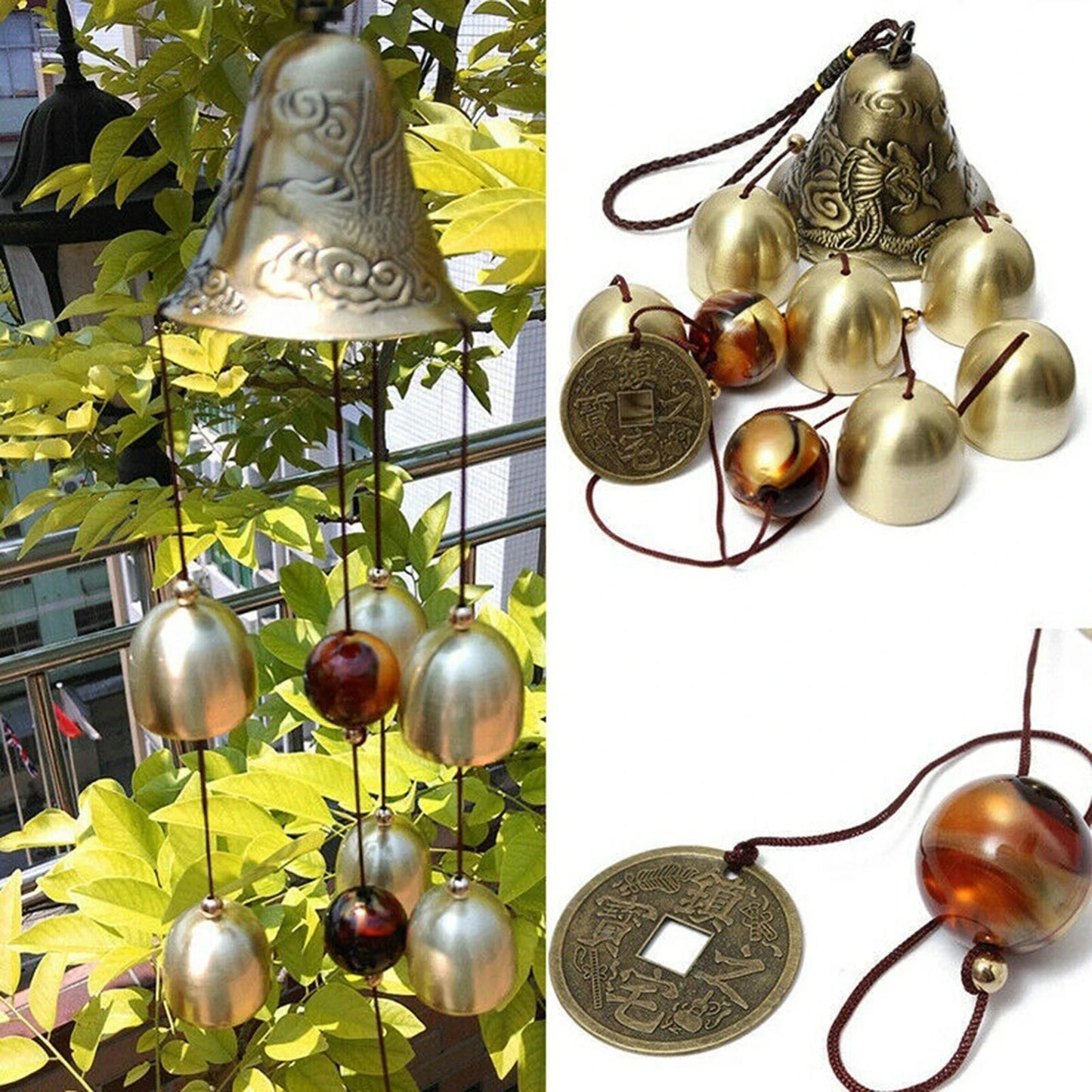 6 Copper Bells Wind Chimes