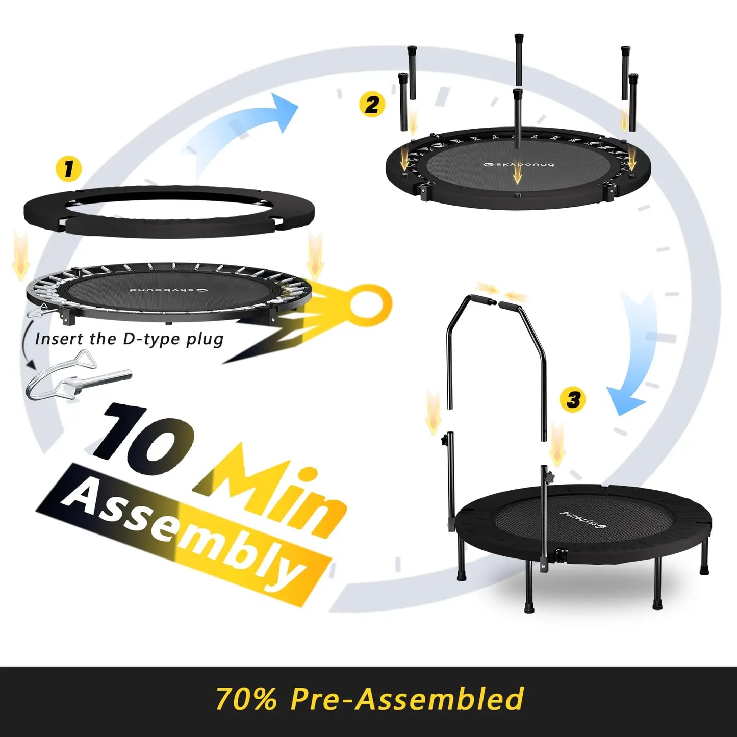 40" Foldable Mini Trampoline