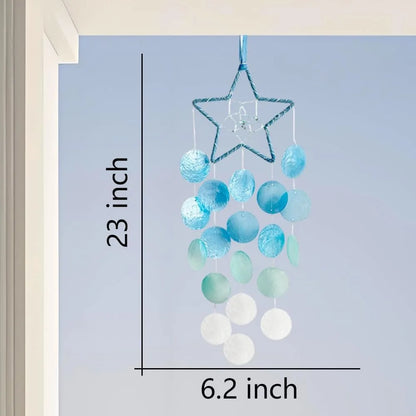 White Star Shaped Capiz Shell Wind Chimes