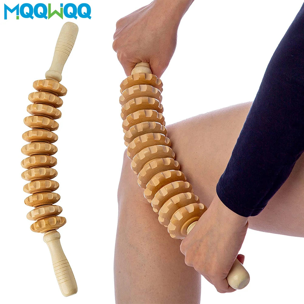 Curved Wood Massage Roller Stick