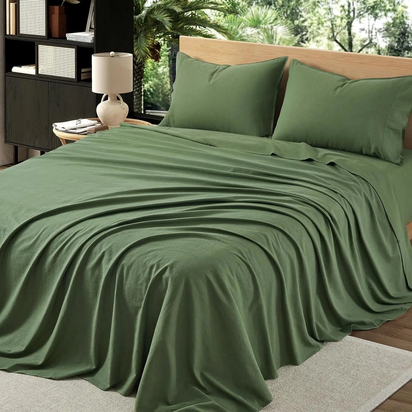 King Size Linen Sheet Set 4Pcs