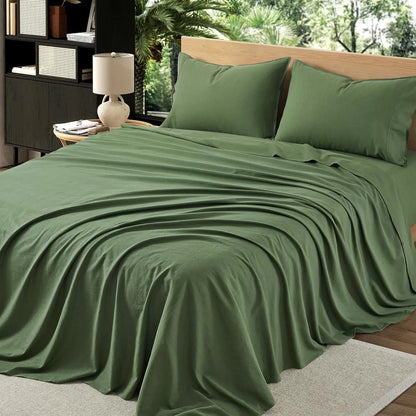 King Size Linen Sheet Set 4Pcs