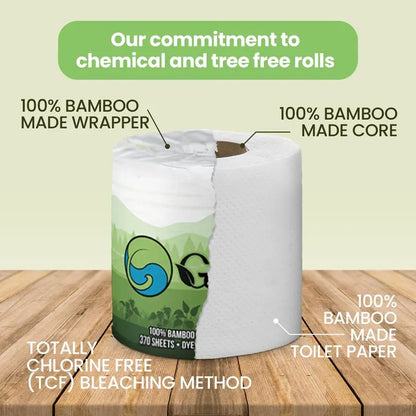 Soft Organic Bamboo Toilet Paper 24 Rolls