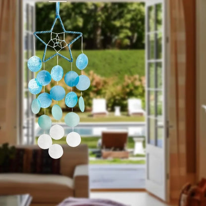 White Star Shaped Capiz Shell Wind Chimes