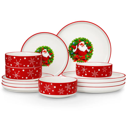 VEWEET 12/30 Piece Christmas Dinnerware Set