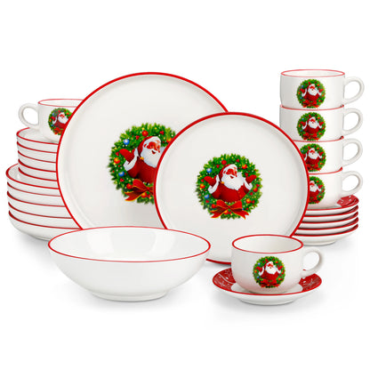 VEWEET 12/30 Piece Christmas Dinnerware Set