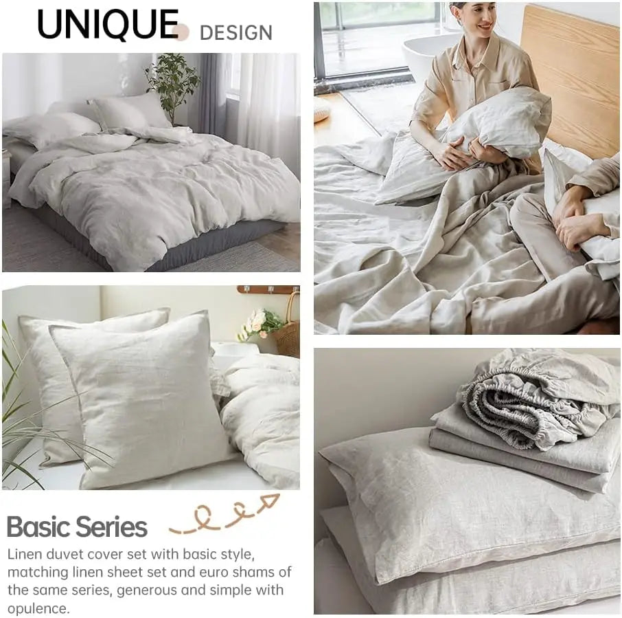 100% Linen Duvet Cover Set 3pcs King Size