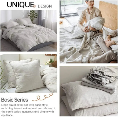 100% Linen Duvet Cover Set 3pcs King Size