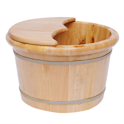 Wood Foot Bath Basin Massager