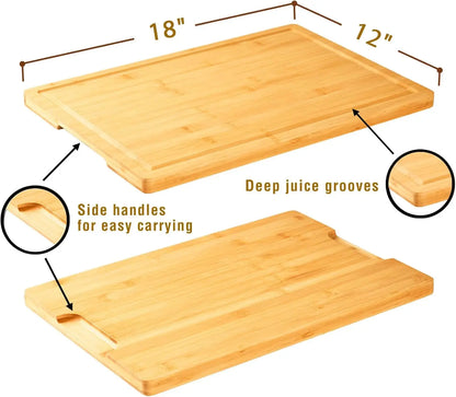 Large Bamboo Cutting Board with Handles