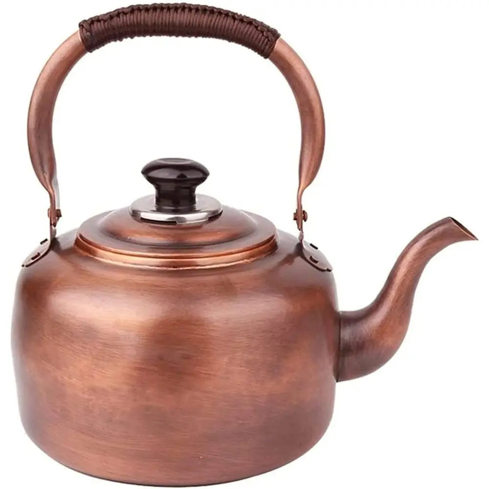 Vintage Copper Whistling Tea Kettle, Stovetop & Gas Compatible, Handle Included