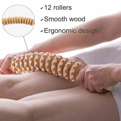 Curved Wood Massage Roller Stick