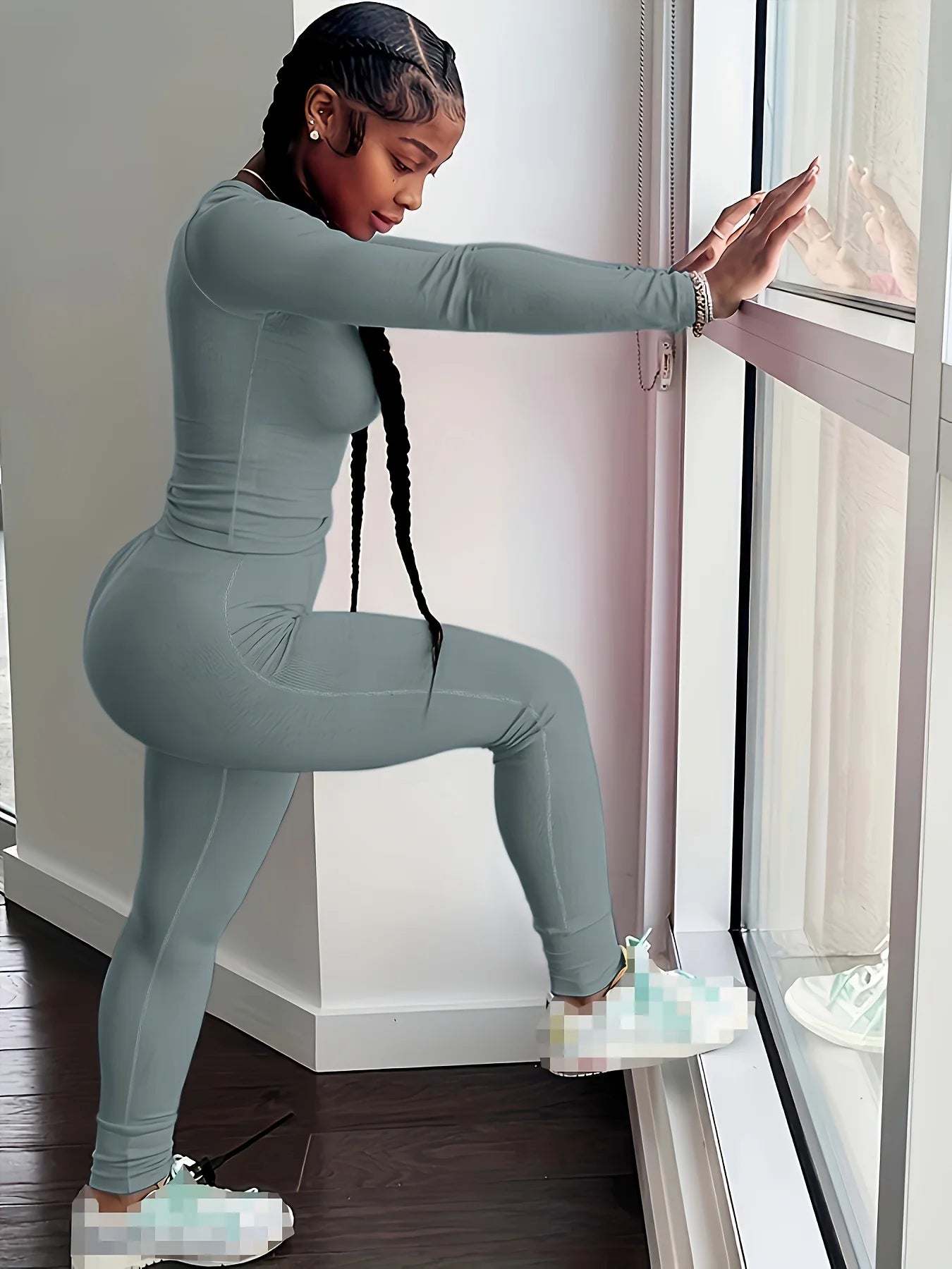 Women Long sleeves  and Legging Set