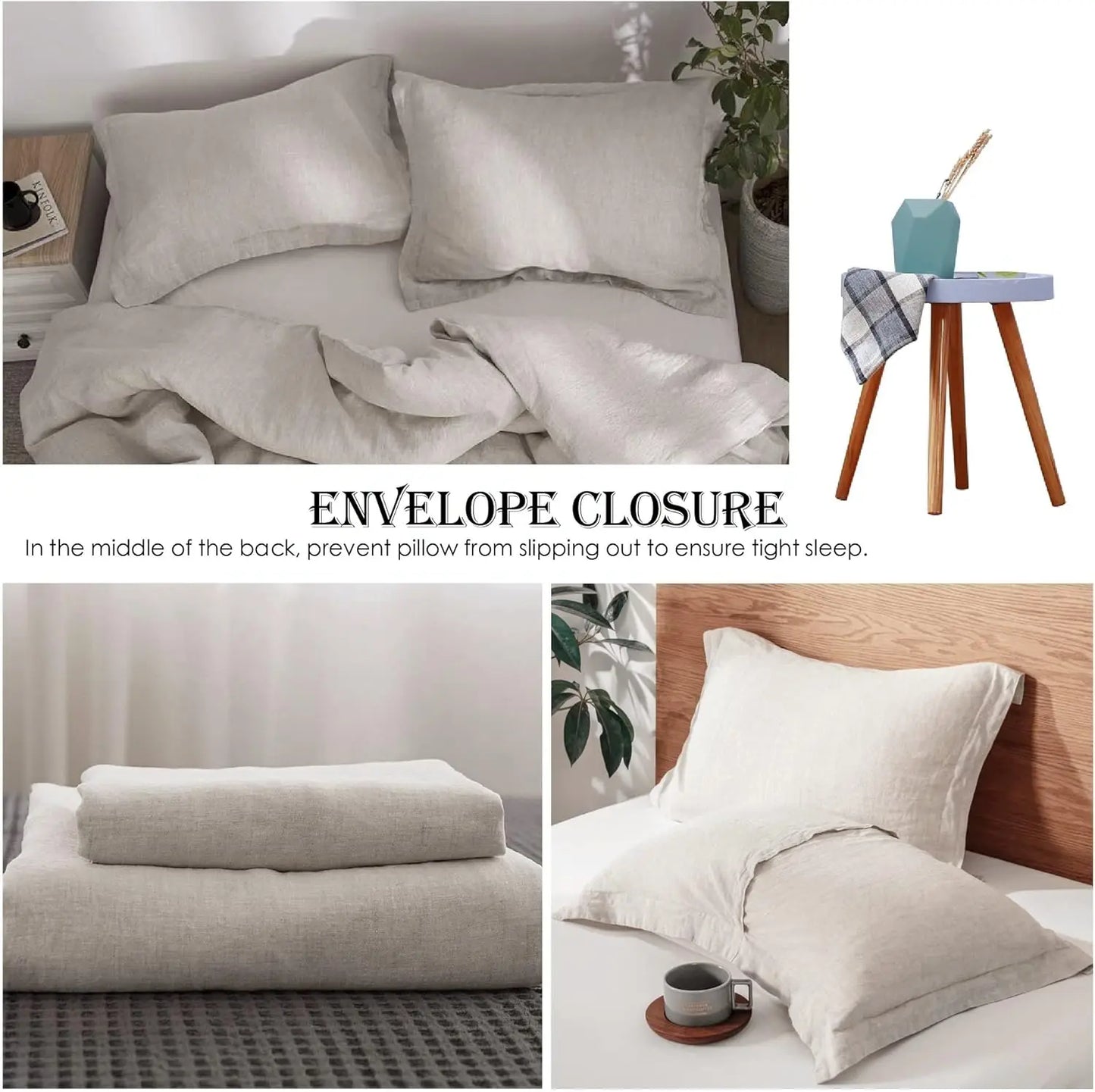 100% Linen Duvet Cover Set 3pcs King Size