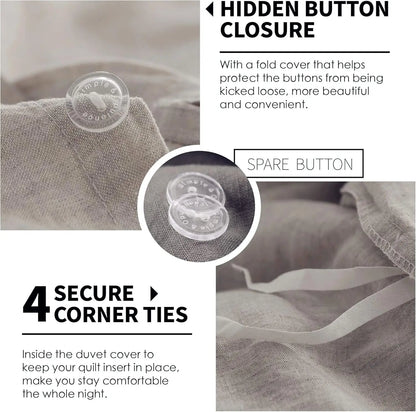 100% Linen Duvet Cover Set 3pcs King Size