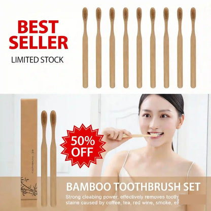 30pcs Bamboo Disposable Toothbrushes