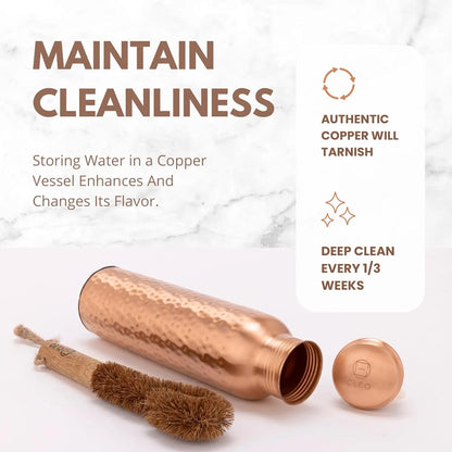 Hammered Copper Water Bottle Ayurvedic Wellness