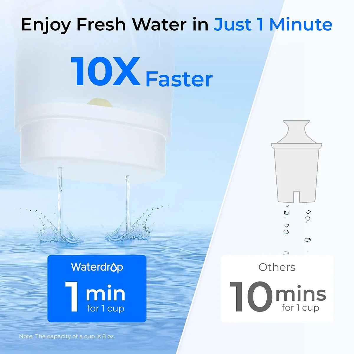 10-Cup Large Glass Water Filter Pitcher