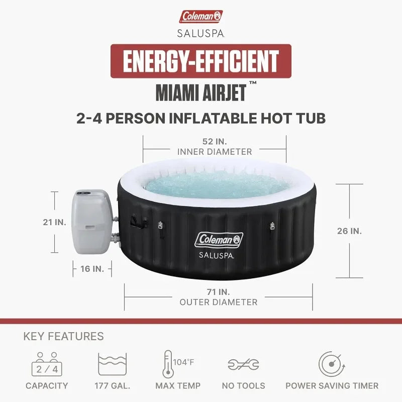 Coleman Miami 2 to 4 Person Inflatable Hot Tub