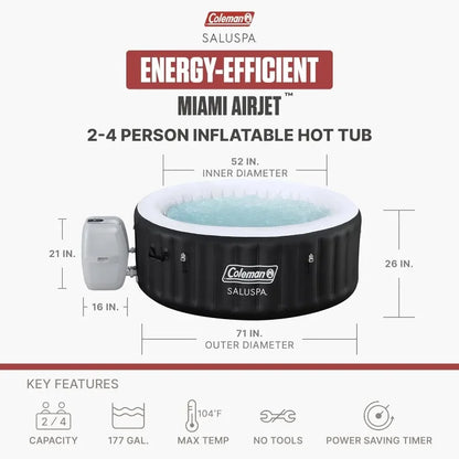 Coleman Miami 2 to 4 Person Inflatable Hot Tub