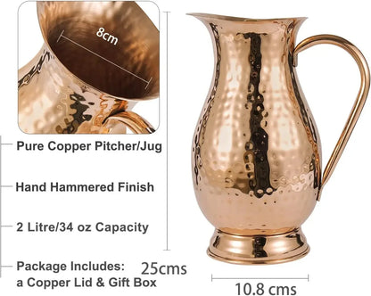 Pure Copper Pitcher with a Lid