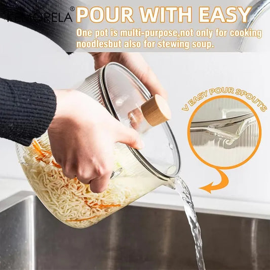 2 Pcs Clear Stock Pot Heat Resistant