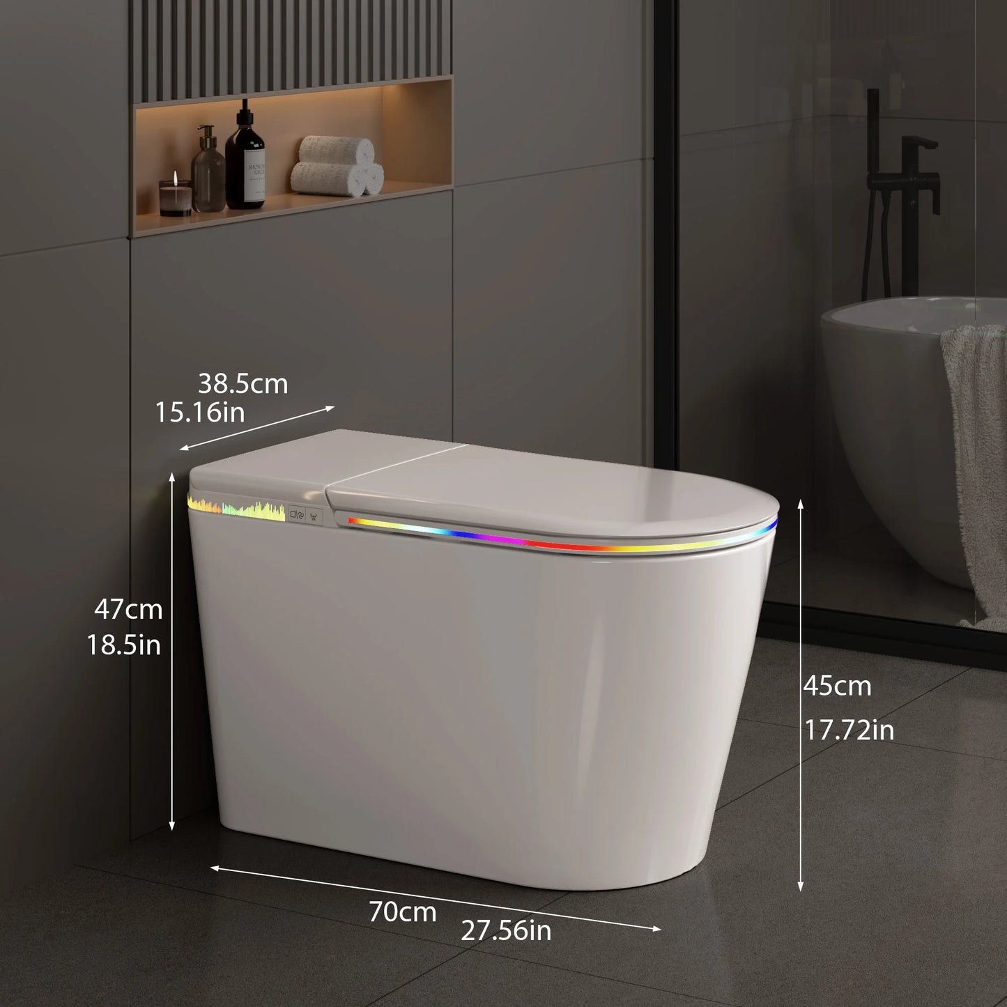 Smart Bidet Toilet Heated Seat Self-Cleaning Nozzle