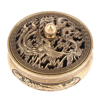 1 copper incense burner, antique alloy, Buddhist incense burner, family tea room incense burner, home decoration
