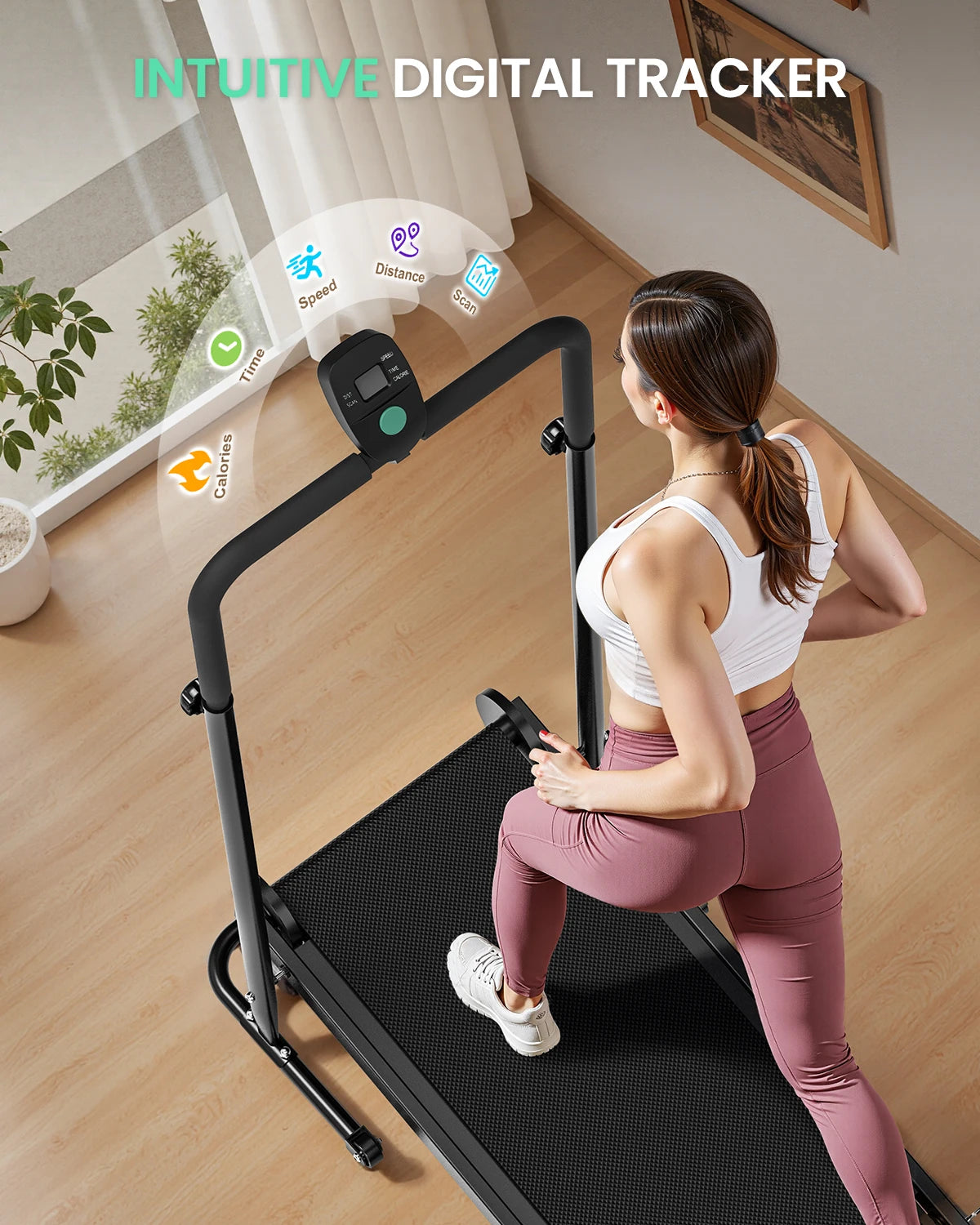 Non-Electric Treadmill with Dual Flywheel