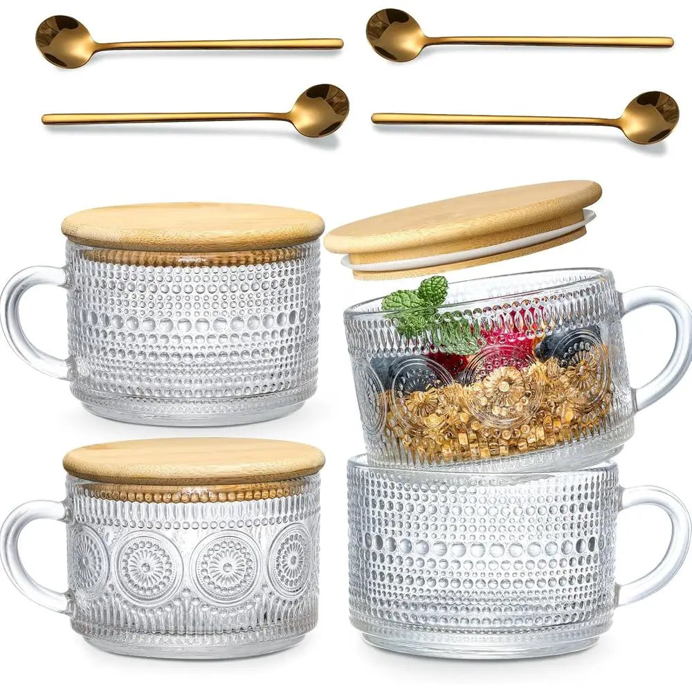 Set of 4 Vintage-Style Coffee Mugs