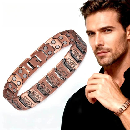 Cross-shaped Full Magnetic Copper Bracelet