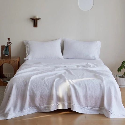 3/4 Pcs 100% Bed Linen Sheet Set