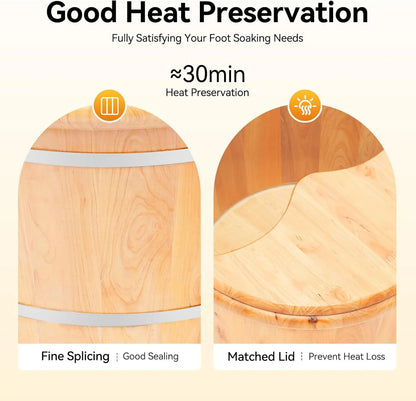 Cedar Foot Bath Spa with Massager