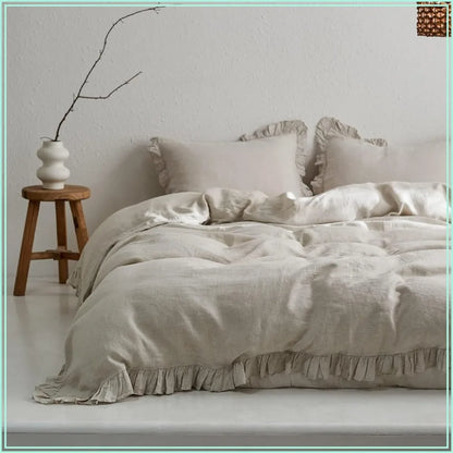100% Linen Duvet Cover Set Queen Size,