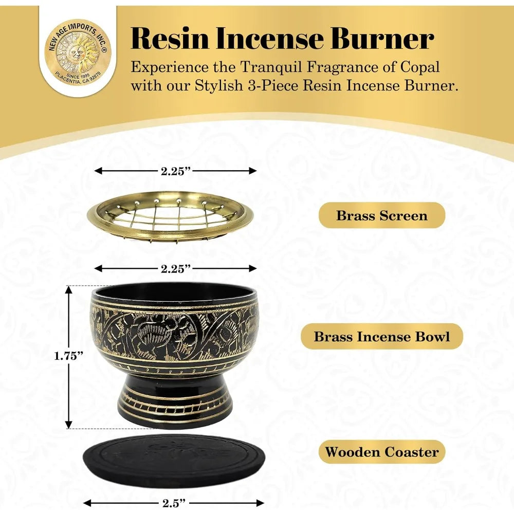 Small Brass Charcoal Screen Incense Burner